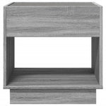 ZNTS Bedside Table with Infinity LED Grey Sonoma 50x50x50 cm 3284089