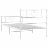 Metal Bed Frame without Mattress with Footboard White 90x200cm 355523
