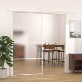 Sliding Door Frosted ESG Glass and Aluminium 102.5x205 cm White 151665