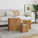 ZNTS Side Tables 3 pcs Artisan Oak Engineered Wood 856677