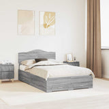 Bed Frame with Drawer Grey Sonoma 120 x 190 cm Engineered Wood 3413225