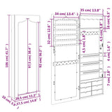 Mirror Jewellery Cabinet Wall Mounted White 37.5x10x106 cm 353226