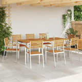Garden Chair 8 pcs Solid Acacia Wood and Stainless Steel 3334848