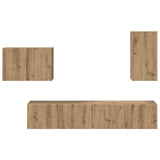TV Wall Cabinet Set 4 pcs Artisan Oak Engineered Wood 3408942