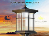 Set of Two 1.8m Traditional Style Solar Lamp Posts - Black T3398P317838