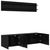 TV Units Wall-mounted 6 pcs Black oak Engineered wood 3403570