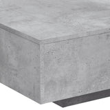 Coffee Table with LED Lights Concrete Grey 85x55x31 cm 836612