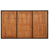 Garden Table with Wooden Top Black 150x90x75 cm Poly Rattan 319901