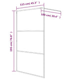 Walk-in Shower Wall White 115x195 cm Clear ESG Glass 152123
