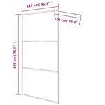 Walk-in Shower Wall White 115x195 cm Clear ESG Glass 152123