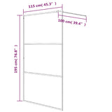 Walk-in Shower Wall Black 115x195 cm Clear ESG Glass 152148