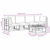 Garden Sofa Set 5 pcs Black Metal 3378843