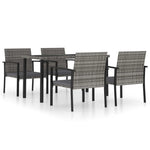5 Piece Outdoor Dining Set Poly Rattan Grey 3100415