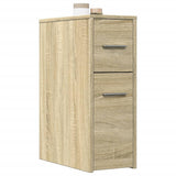 Narrow Bathroom Cupboard with Wheels Sonoma Oak Engineered Wood 855279