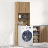 Washing Machine Cabinet Artisan Oak 64x24x190 cm Engineered Wood 859135