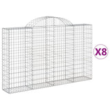 Arched Gabion Baskets 8 pcs 200x30x120/140 cm Galvanised Iron 3146137