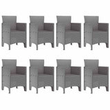 Garden Dining Set 9 pcs White Polypropylene 3378742