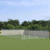 Outdoor Dog Kennel Silver 8x16x2 m Galvanised Steel 3190466