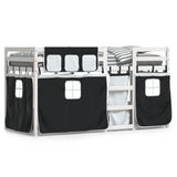 Bunk Bed without Mattress White&Black 90x200 cm Solid Wood Pine 3283895