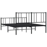 Metal Bed Frame without Mattress with Footboard Black 120x190cm 352495