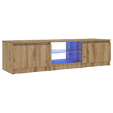 TV Cabinet with LED Lights Artisian Oak 140x40x36 cm Engineered Wood 856350