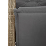 5 Piece Garden Dining Set with Cushions Beige Poly Rattan 3212593