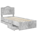 Bed Frame with Drawer Concrete Grey 90 x 190 cm Engineer Wood 3413460
