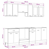 Kitchen Unit Lyon 8 pcs Black Oak Engineered Wood 3445860