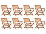 Dining Set Acacia Wood Tone Solid Acacia Wood 9 Piece Set 3086986