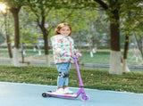 Electric Scooter for Kids Aged 4-7 Years, with Flashing LED Lights, Rear Auxiliary Wheels, Purple T3398P349469