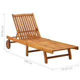 311871 Sun Lounger Solid Acacia Wood