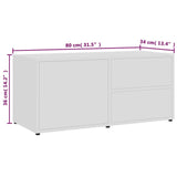 TV Cabinet White 80x34x36 cm Engineered Wood 801850