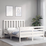 Bed Frame without Mattress White 120x200 cm Solid Wood Pine 3193787