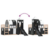 Bunk Bed without Mattress with Slide White and Black 80x200 cm 3284170