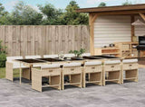Garden Dining Set Beige Table, Beige Chairs, Cream White Cushions 3211114