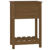 Planter with Shelf Honey Brown 54x34.5x81 cm Solid Wood Pine 823755