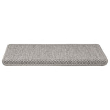 Stair Mats Self-adhesive Sisal-Look 15 pcs 65x21x4 cm Silver 326883