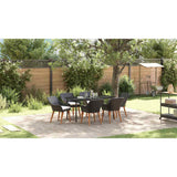 Garden Dining Set with Cushion 7 pcs Black Poly Rattan 3261667