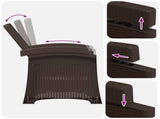 Reclining Garden Chair Rattan Look Brown PP 8011993