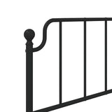 Metal Bed Frame without Mattress with Headboard Black 100x200cm 373882