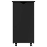 Rolling Cabinet Black 34 x 39 x 65.5 cm Solid Pine Wood 42028359