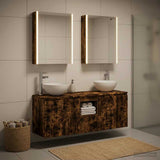 Bathroom Cabinet Set 5 pcs Smoked Oak Engineered Wood 3406371