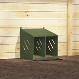 Chicken Nesting Box with 2 Compartments Olive Green Metal 864347