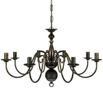 ZNTS Antique Black Metal Chandelier 8 x E14 Bulbs 241384