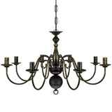 ZNTS Antique Black Metal Chandelier 8 x E14 Bulbs 241384