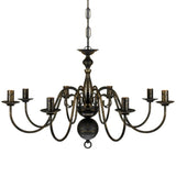 Antique Black Metal Chandelier 8 x E14 Bulbs 241384