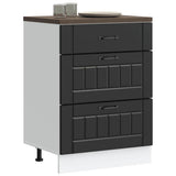 Kitchen Base Cabinet "Lucca" Black Engineered Wood 854270