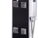 Shower Panel Unit Glass 18x42.1x120 cm Black 142991