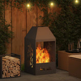Fire Pit Black 50 x 50 x 100 cm Steel 858990