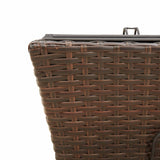 ZNTS Planters with hooks 2 pcs Brown Poly Rattan 366405